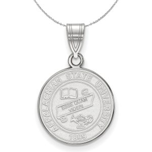 Sterling Silver Appalachian State Medium Crest Pendant Necklace