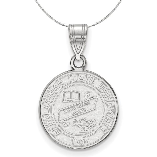 Sterling Silver Appalachian State Medium Crest Pendant Necklace