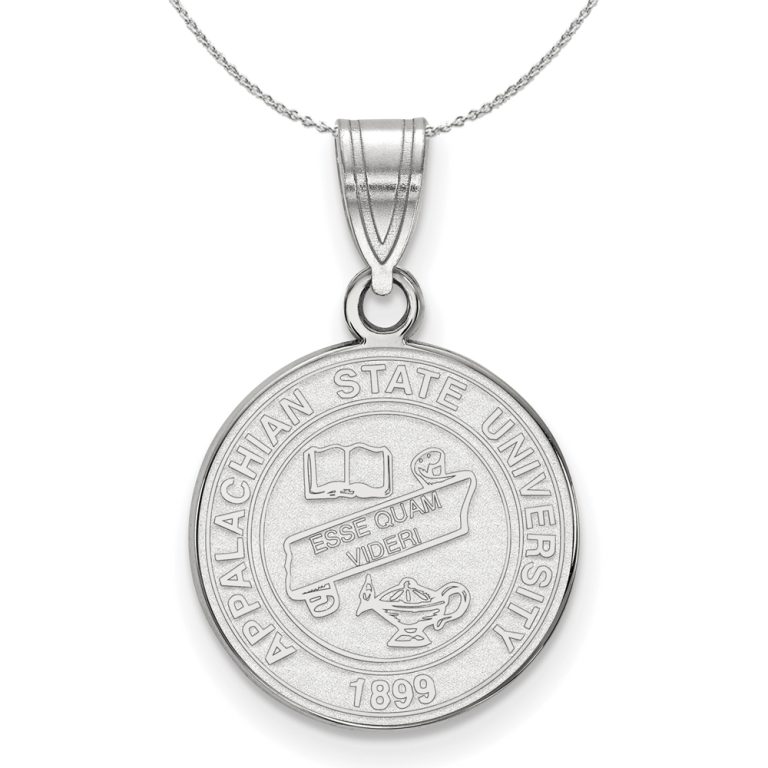 Sterling Silver Appalachian State Medium Crest Pendant Necklace