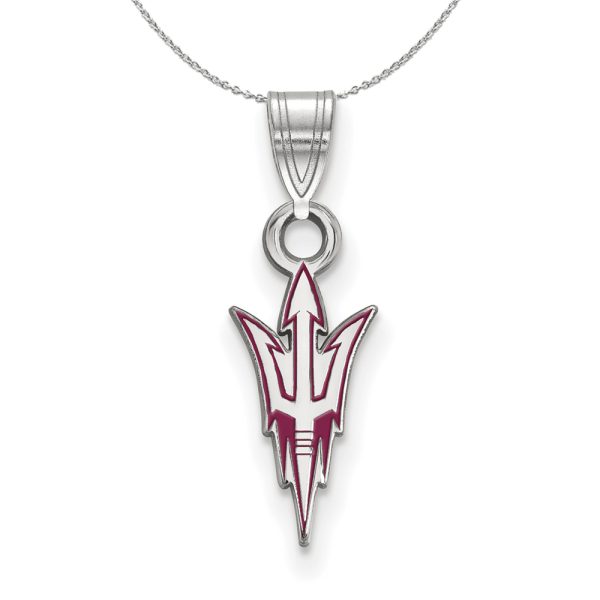 Sterling Silver Arizona State Small Enamel Pendant Necklace