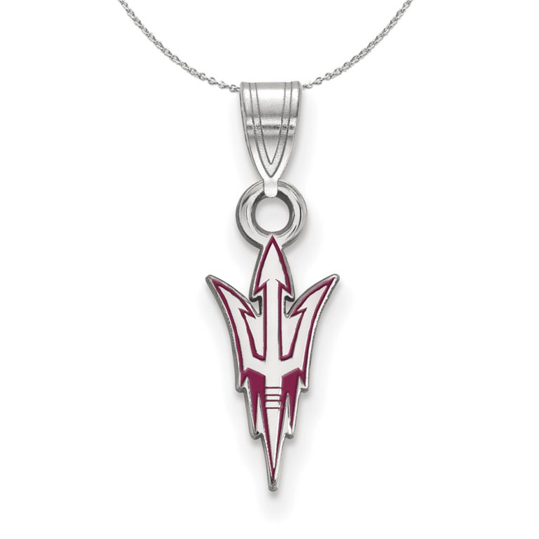 Sterling Silver Arizona State Small Enamel Pendant Necklace