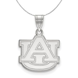 Sterling Silver Auburn U Medium 'AU' Pendant Necklace