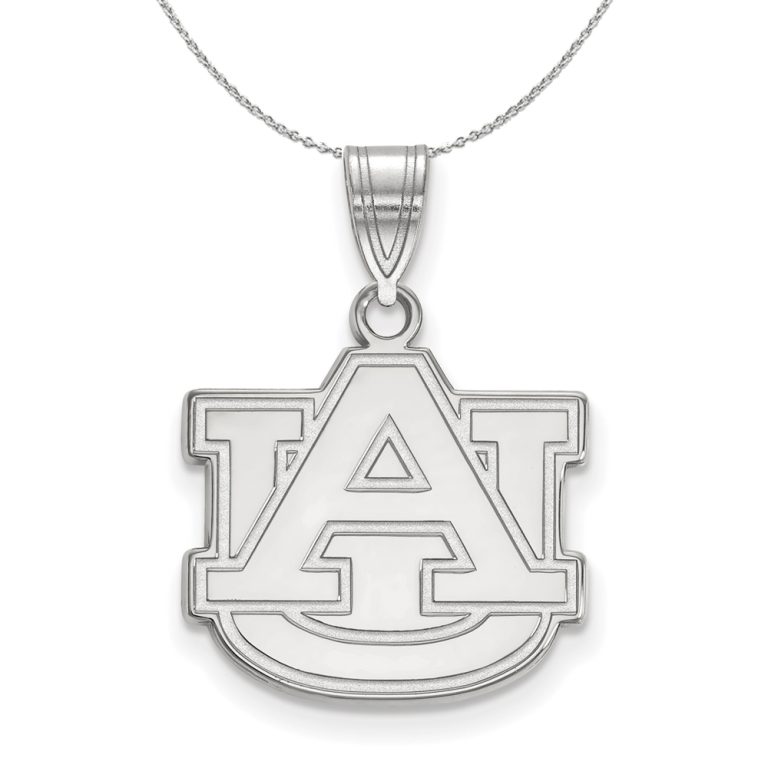 Sterling Silver Auburn U Medium 'AU' Pendant Necklace