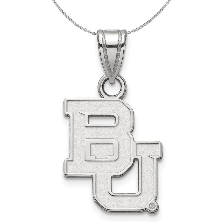 Sterling Silver Baylor U Large Logo Pendant Necklace