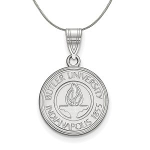 Sterling Silver Butler U Medium Crest Pendant Necklace