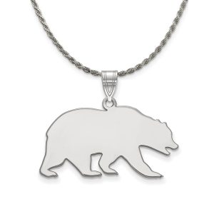 Sterling Silver California Berkeley Large Bear Necklace