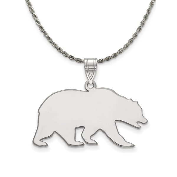 Sterling Silver California Berkeley Large Bear Necklace