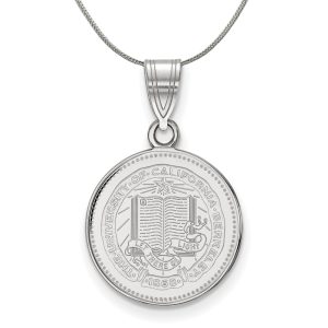 Sterling Silver California Berkeley Medium Crest Disc Necklace