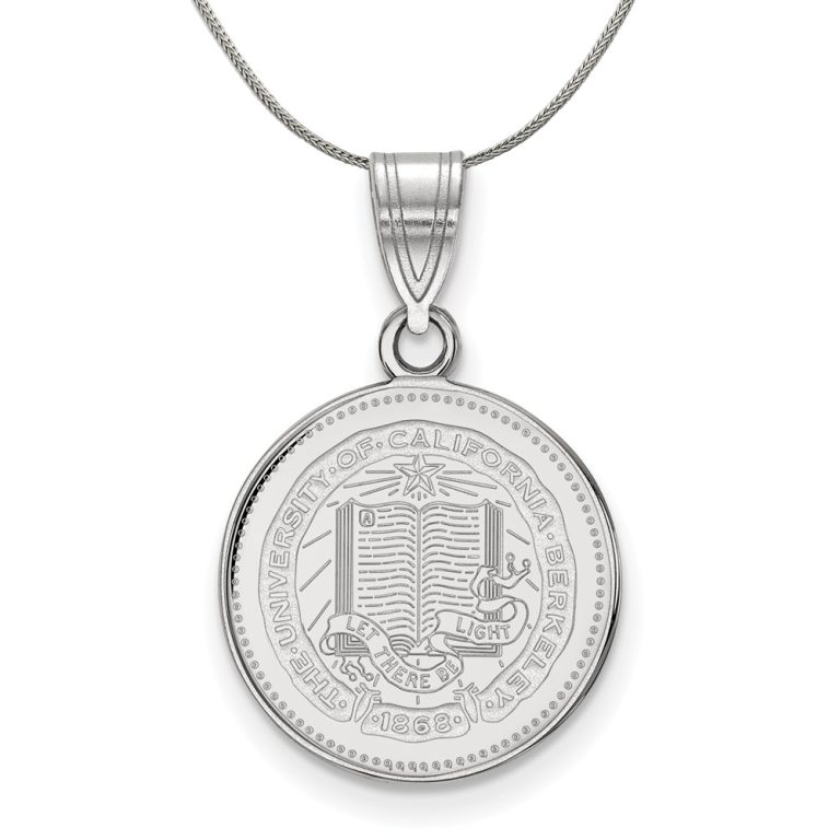 Sterling Silver California Berkeley Medium Crest Disc Necklace