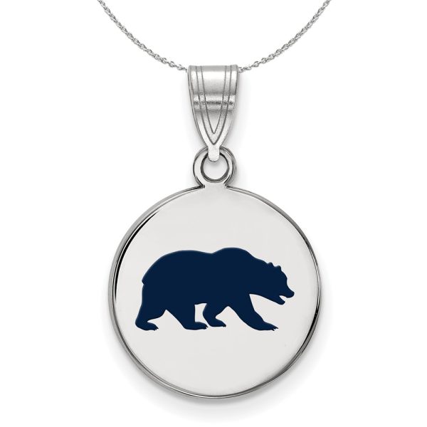 Sterling Silver California Berkeley Medium Enamel Disc Necklace