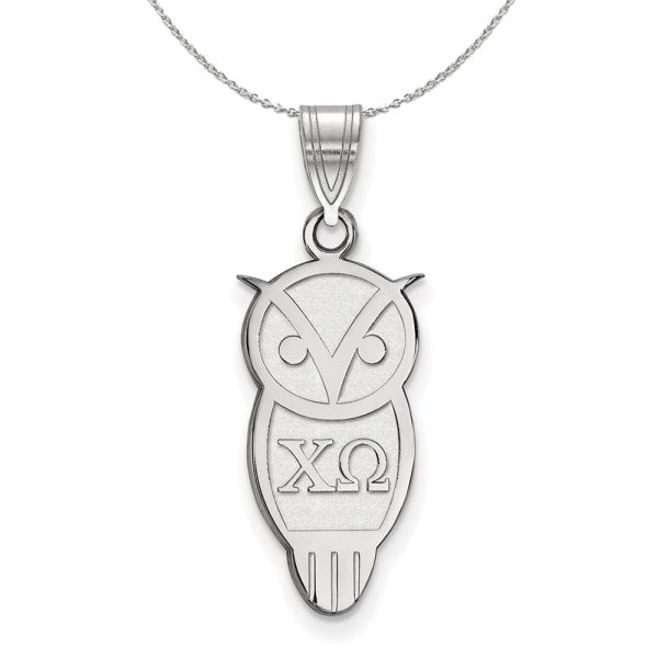 Sterling Silver Chi Omega Medium Pendant Necklace