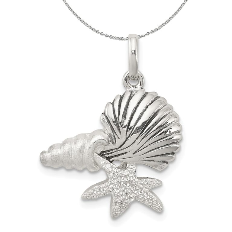 Sterling Silver Cluster Seashells Necklace