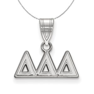 Sterling Silver Delta Delta Delta Medium Greek Necklace