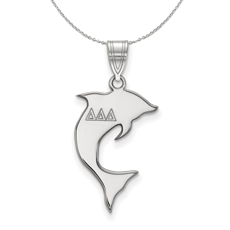 Sterling Silver Delta Delta Delta Medium Pendant Necklace