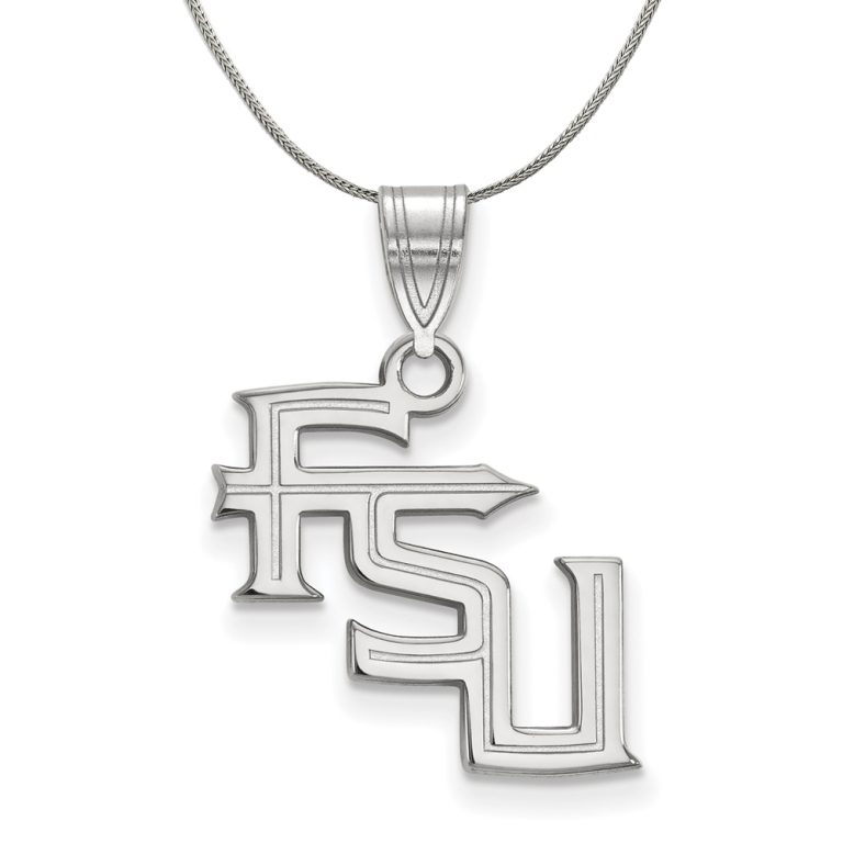 Sterling Silver Florida State Medium 'FSU' Necklace