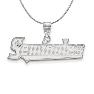 Sterling Silver Florida State Medium Script Pendant Necklace