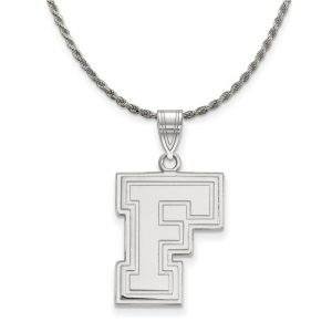 Sterling Silver Fordham U Large Pendant Necklace