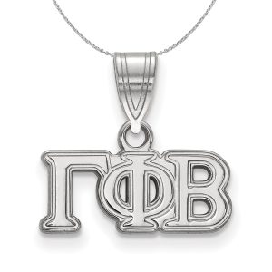 Sterling Silver Gamma Phi Beta Medium Greek Necklace