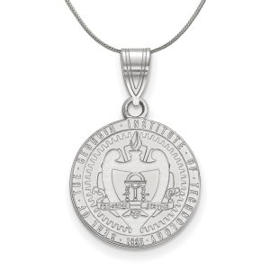 Sterling Silver Georgia Technology Med Crest Pendant Necklace