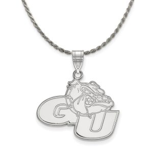 Sterling Silver Gonzaga U Large Pendant Necklace