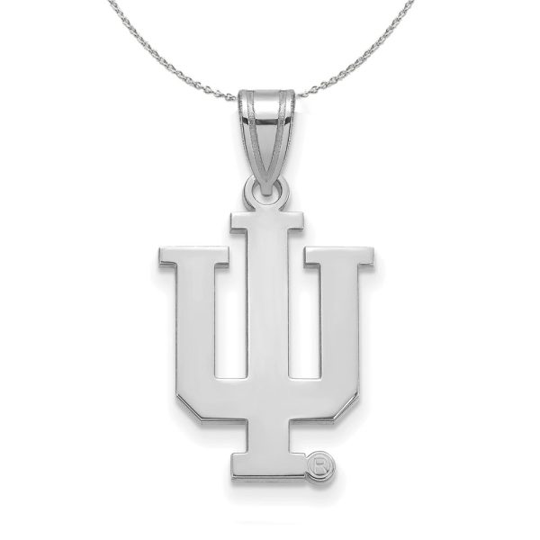 Sterling Silver Indiana U Medium Pendant Necklace