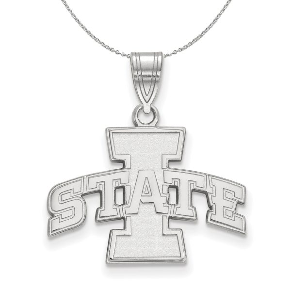 Sterling Silver Iowa State Medium Necklace