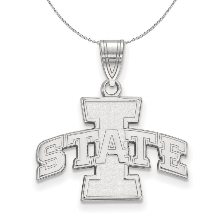 Sterling Silver Iowa State Medium Necklace