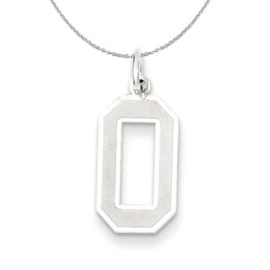 Sterling Silver, Jersey Collection, Medium Number 0 Necklace