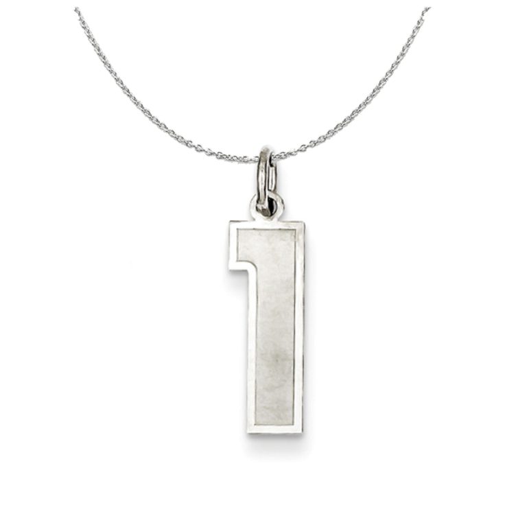 Sterling Silver, Jersey Collection, Medium Number 1 Necklace