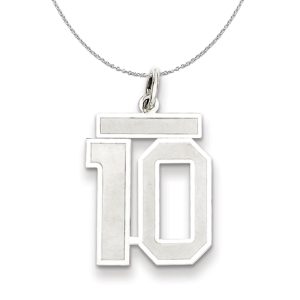 Sterling Silver, Jersey Collection, Medium Number 10 Necklace