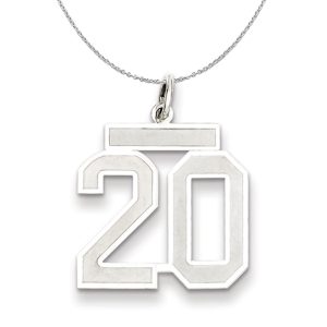 Sterling Silver, Jersey Collection, Medium Number 20 Necklace