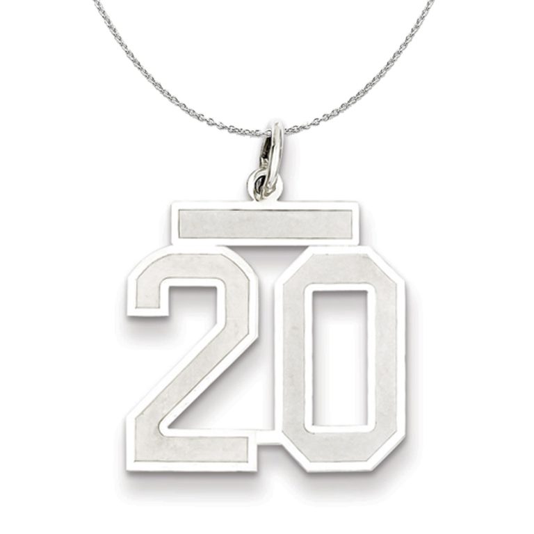 Sterling Silver, Jersey Collection, Medium Number 20 Necklace