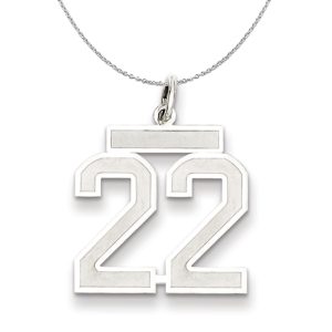 Sterling Silver, Jersey Collection, Medium Number 22 Necklace