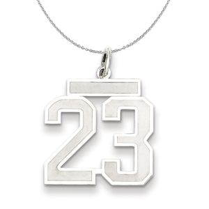 Sterling Silver, Jersey Collection, Medium Number 23 Necklace