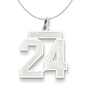 Sterling Silver, Jersey Collection, Medium Number 24 Necklace