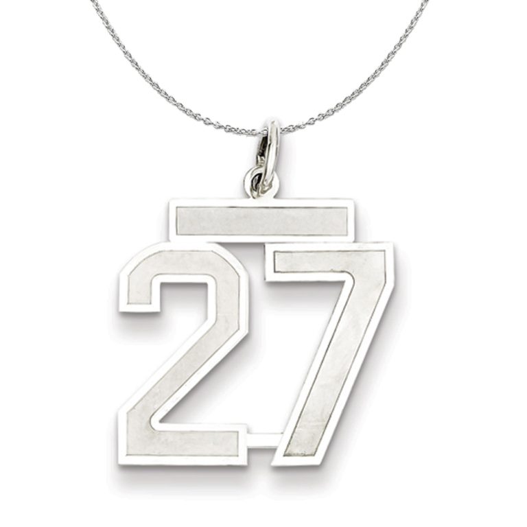 Sterling Silver, Jersey Collection, Medium Number 27 Necklace