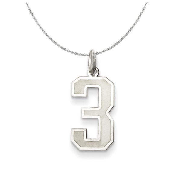 Sterling Silver, Jersey Collection, Medium Number 3 Necklace