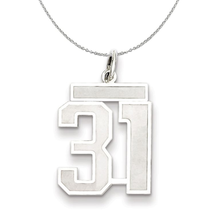 Sterling Silver, Jersey Collection, Medium Number 31 Necklace