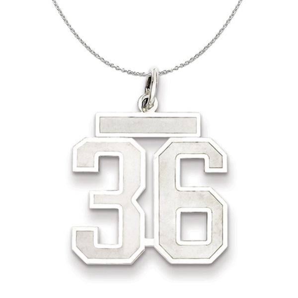 Sterling Silver, Jersey Collection, Medium Number 36 Necklace