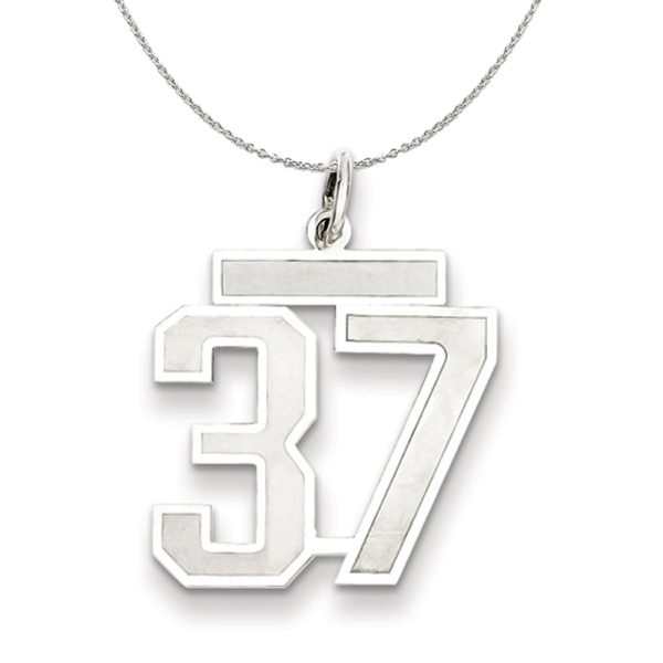 Sterling Silver, Jersey Collection, Medium Number 37 Necklace