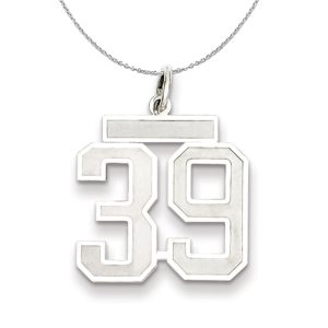 Sterling Silver, Jersey Collection, Medium Number 39 Necklace