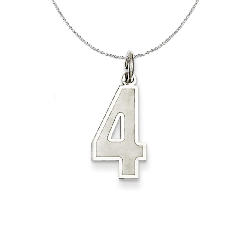 Sterling Silver, Jersey Collection, Medium Number 4 Necklace