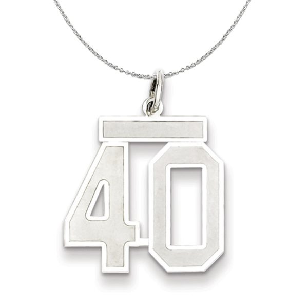 Sterling Silver, Jersey Collection, Medium Number 40 Necklace