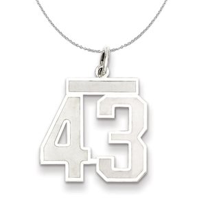 Sterling Silver, Jersey Collection, Medium Number 43 Necklace