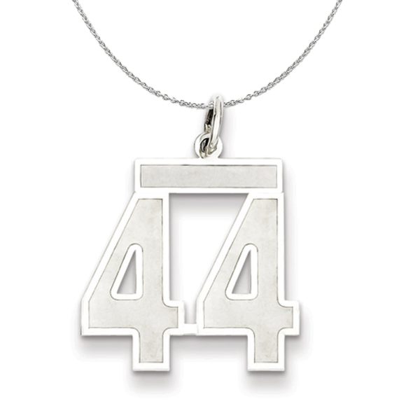 Sterling Silver, Jersey Collection, Medium Number 44 Necklace