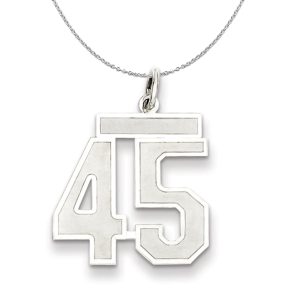 Sterling Silver, Jersey Collection, Medium Number 45 Necklace