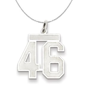 Sterling Silver, Jersey Collection, Medium Number 46 Necklace