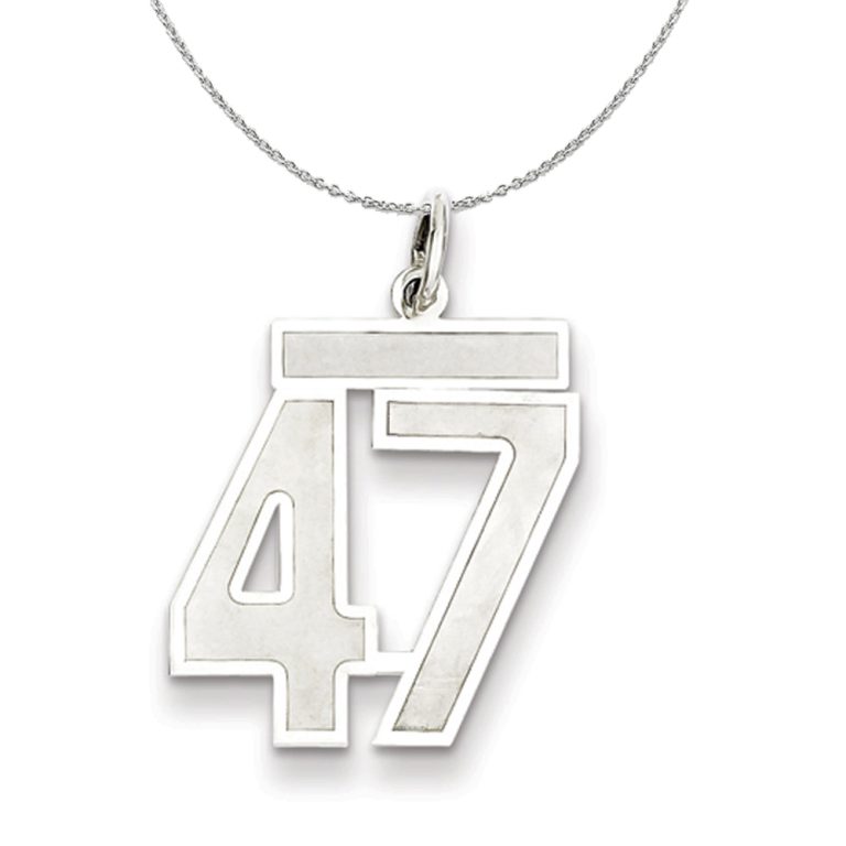 Sterling Silver, Jersey Collection, Medium Number 47 Necklace