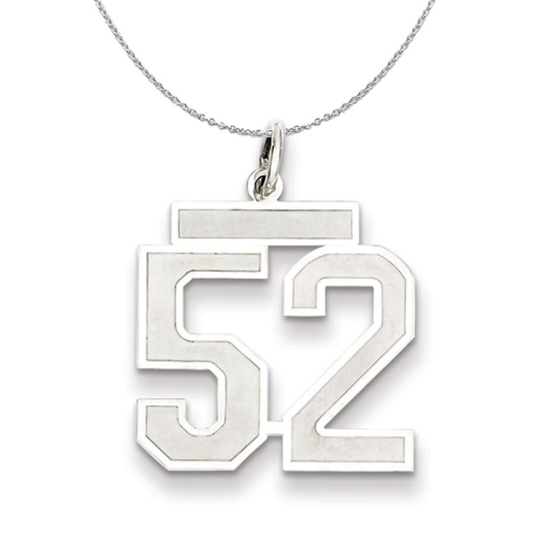 Sterling Silver, Jersey Collection, Medium Number 52 Necklace