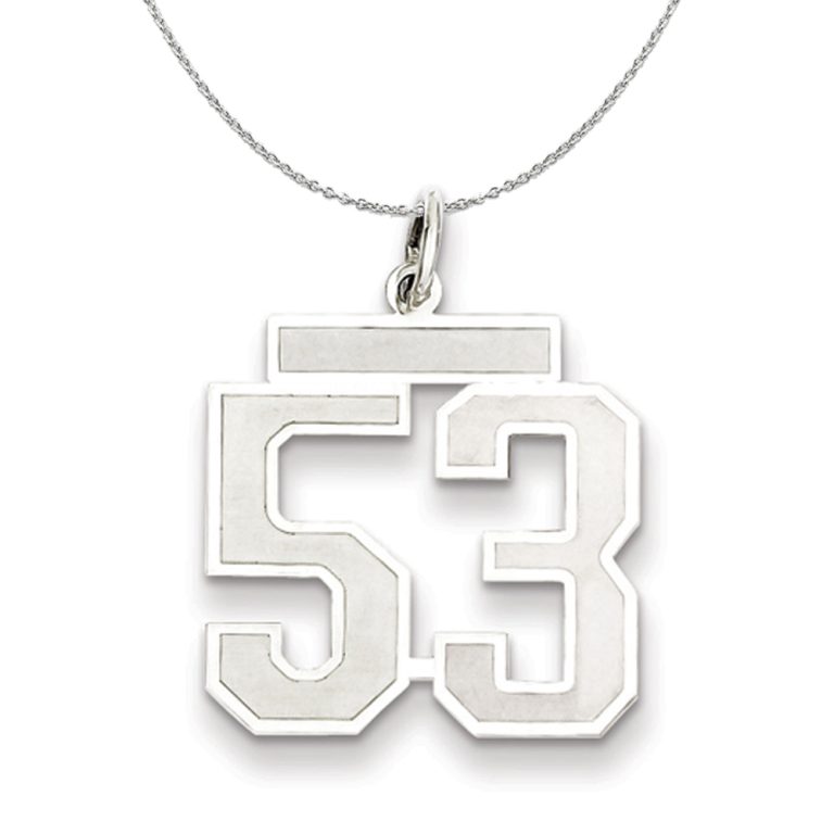 Sterling Silver, Jersey Collection, Medium Number 53 Necklace